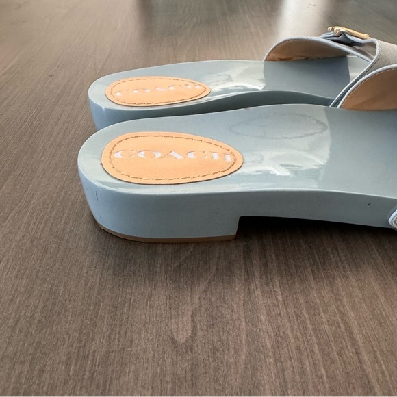 Coach bleeker suede slide sandals light blue size 8 - Picture 8 of 13